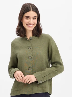 Marie Lund Lniana bluzka damska - Emma Kobiety len zielony,