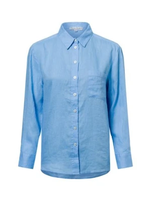 Marie Lund Lniana bluzka damska Kobiety len niebieski jednolity,