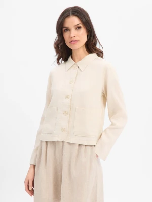 Marie Lund Lniana kurtka damska Kobiety len (100%) beżowy,