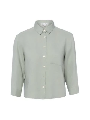 Marie Lund Lniana letnia bluzka damska - Liane Kobiety len zielony,