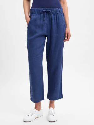 Marie Lund Lniane spodnie Kobiety len niebieski,