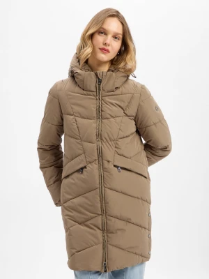 Marie Lund Pikowany płaszcz damski Kobiety beżowy|brązowy jednolity,