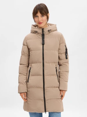 Marie Lund Pikowany płaszcz damski Kobiety beżowy jednolity,