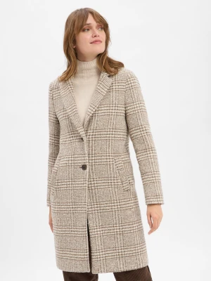 Marie Lund Płaszcz damski Kobiety brązowy|beżowy w kratkę,