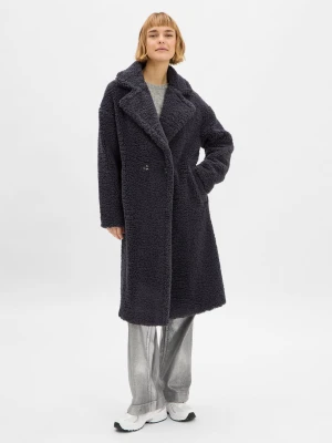 Marie Lund Pluszowy płaszcz damski - Elicia Kobiety szary jednolity,