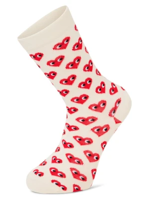 Marie Lund Skarpety Kobiety Bawełna biały|czerwony wzorzysty,