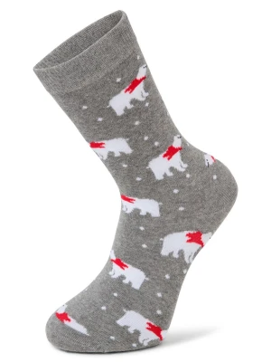Marie Lund Skarpety Kobiety Bawełna szary|biały|czerwony wzorzysty,