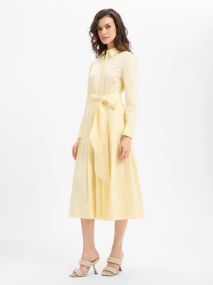 Marie Lund Sukienka damska Kobiety Bawełna (100%) żółty jednolity,