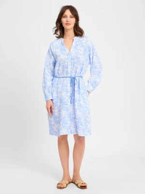 Marie Lund Sukienka damska Kobiety Bawełna niebieski wzorzysty,