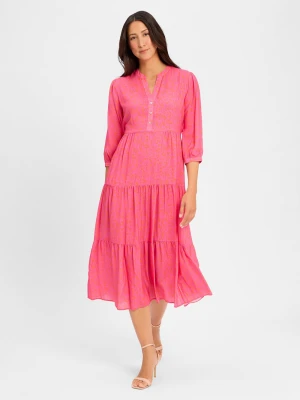 Marie Lund Sukienka damska Kobiety wiskoza wyrazisty róż wzorzysty,