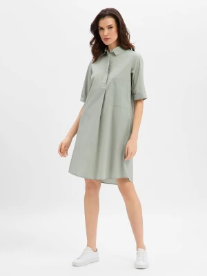 Marie Lund Sukienka damska - Lisa Kobiety Bawełna zielony jednolity,