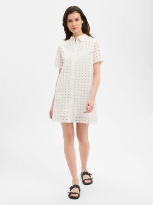 Marie Lund Sukienka damska z bluzką Kobiety Bawełna (100%) biały wypukły wzór tkaniny,