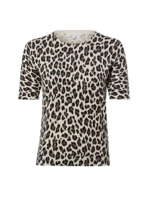 Marie Lund Sweter damski Kobiety drobna dzianina brązowy|czarny wzorzysty,