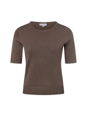 Marie Lund Sweter damski Kobiety drobna dzianina brązowy jednolity,