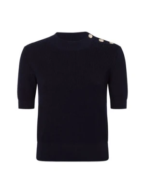 Marie Lund Sweter damski z dzianiny Kobiety Bawełna niebieski jednolity,