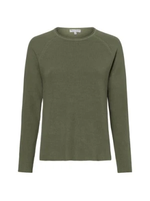 Marie Lund Sweter damski z dzianiny Kobiety Bawełna zielony jednolity,