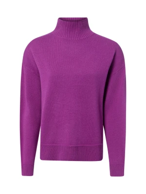 Marie Lund sweter merino Kobiety Wełna lila