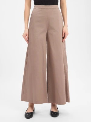 Marie Lund Szerokie spodnie Kobiety Bawełna brązowy,