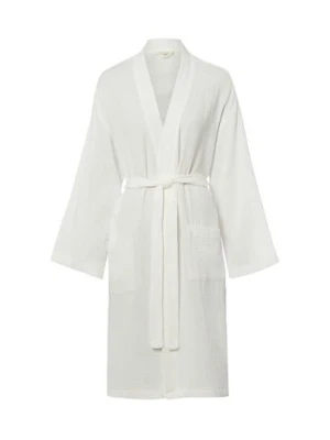 Marie Lund Szlafrok damski Kobiety Bawełna (100%) biały wypukły wzór tkaniny,