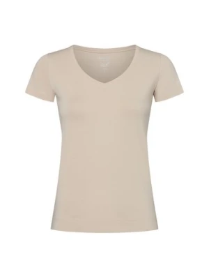 Marie Lund T-shirt damski Kobiety Bawełna beżowy jednolity,