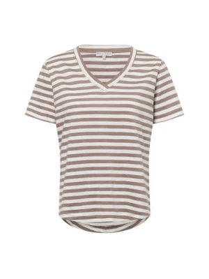Marie Lund T-shirt damski Kobiety Bawełna brązowy|biały w paski,