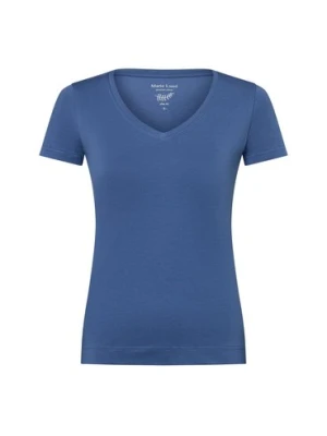 Marie Lund T-shirt damski Kobiety Bawełna niebieski jednolity,