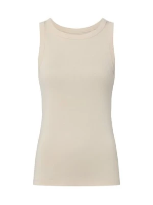 Marie Lund Top damski Kobiety Bawełna beżowy jednolity,