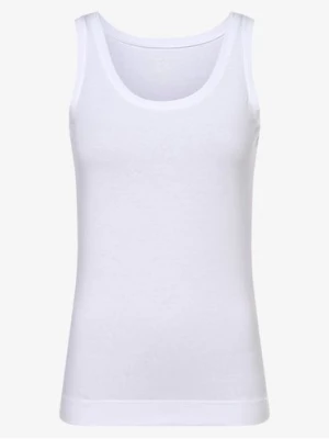 Marie Lund Top damski Kobiety Bawełna biały jednolity,