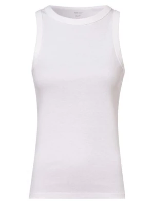 Marie Lund Top damski Kobiety Bawełna biały jednolity,