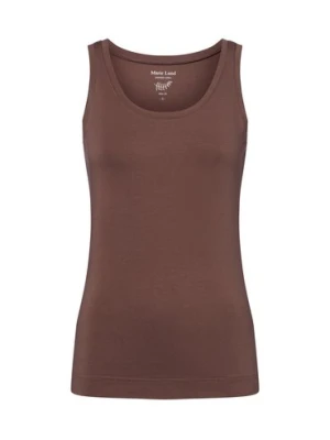 Marie Lund Top damski Kobiety Bawełna brązowy jednolity,