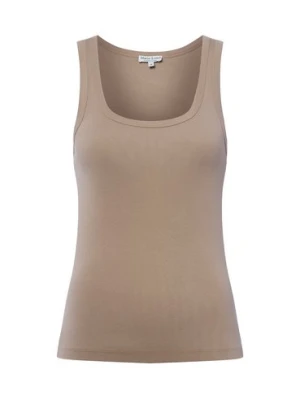 Marie Lund Top damski Kobiety Bawełna brązowy jednolity,