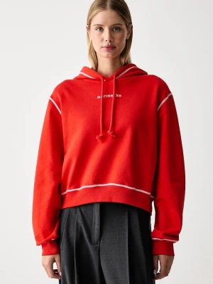 Marimekko bluza z kapturem damska bawełniana czerwony