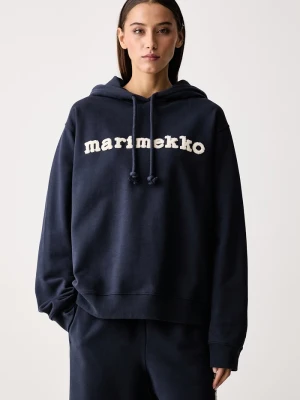 Marimekko bluza z kapturem damska bawełniana granatowy