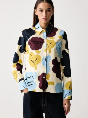 Marimekko koszula damska z bawełną beżowy