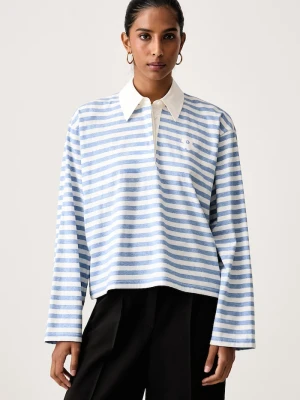 Marimekko longsleeve damski bawełniany niebieski