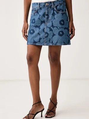 Marimekko spódnica jeansowa niebieski