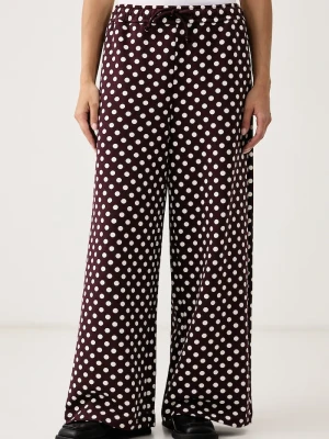 Marimekko spodnie dresowe damskie bawełniane bordowy