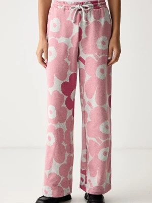 Marimekko spodnie dresowe damskie bawełniane różowy