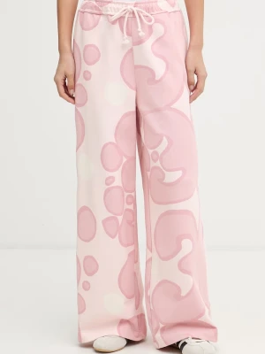 Marimekko spodnie dresowe damskie bawełniane różowy