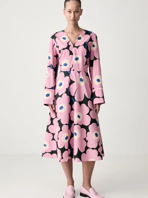 Marimekko sukienka babydoll bawełniana różowy