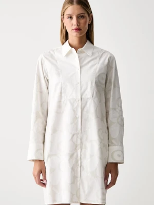 Marimekko sukienka koszulowa bawełniana beżowy