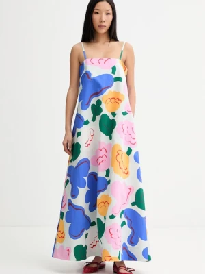Marimekko sukienka letnia z dodatkiem lnu