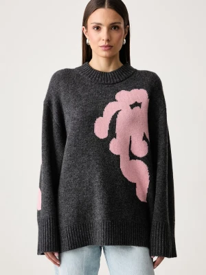 Marimekko sweter damski z wełną szary