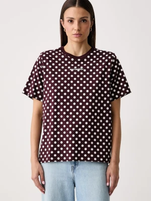 Marimekko T-shirt damski bawełniany bordowy