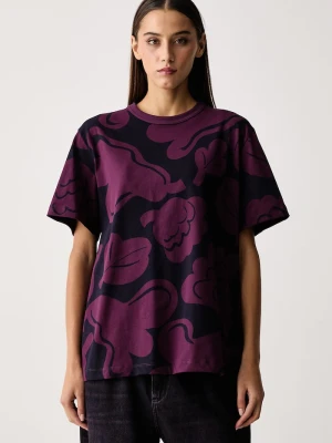Marimekko T-shirt damski bawełniany fioletowy