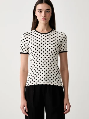 Marimekko T-shirt damski bawełniany z elastanem beżowy