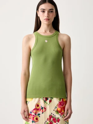 Marimekko top damski bawełniany z elastanem zielony