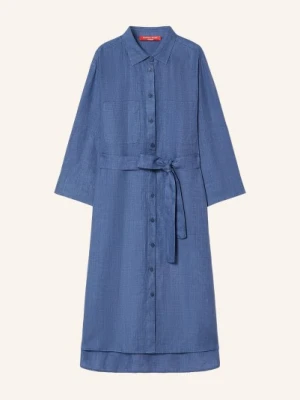 Marina Rinaldi Sukienka Koszulowa Mrsago Z Lnu Z Rękawami 3/4 blau