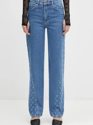 Marine Serre jeansy Moon Laser Denim Baggy damskie high waist WPA169ACDEN0002