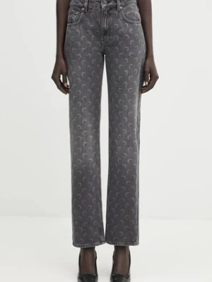 Marine Serre jeansy Moon Laser Grey Wash Denim Straight damskie high waist WPA128BCDEN0006